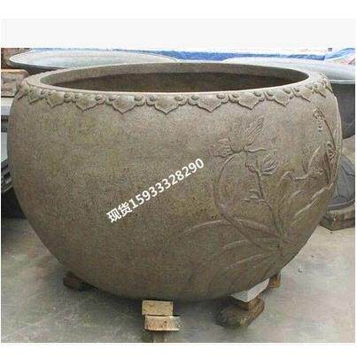 曲阳石雕青石彷古鱼缸花盆老石槽养鱼池庭院摆件流水鱼缸石缸水槽