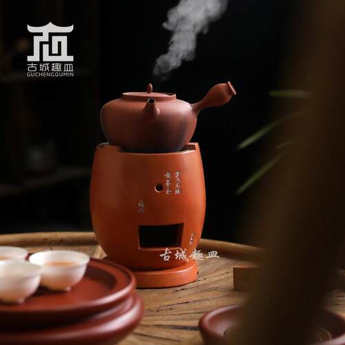 潮州工夫茶煮茶炉红泥炭炉围炉煮茶炭看火炉子烧水煮茶壶茶具套装