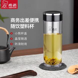运动随手杯便携家用泡茶水杯夏日户外耐摔饮水杯子 希诺塑料杯男士