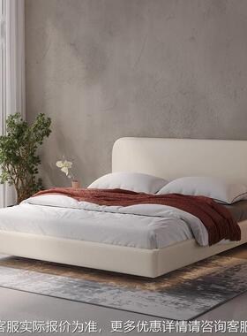 艺简约布床油风小户型悬床是现代简6+26558约ins奶风软包布艺浮床