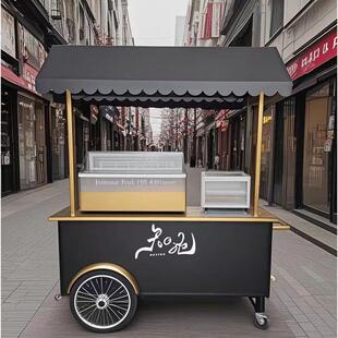 花车摆摊小推车地摊位售卖车户外夜市促销展示架流动餐车冰激凌