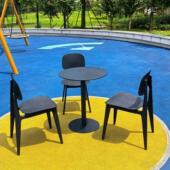 户外防水防晒桌椅组合庭院花园露天奶茶店休闲桌椅室外碳钢小圆桌