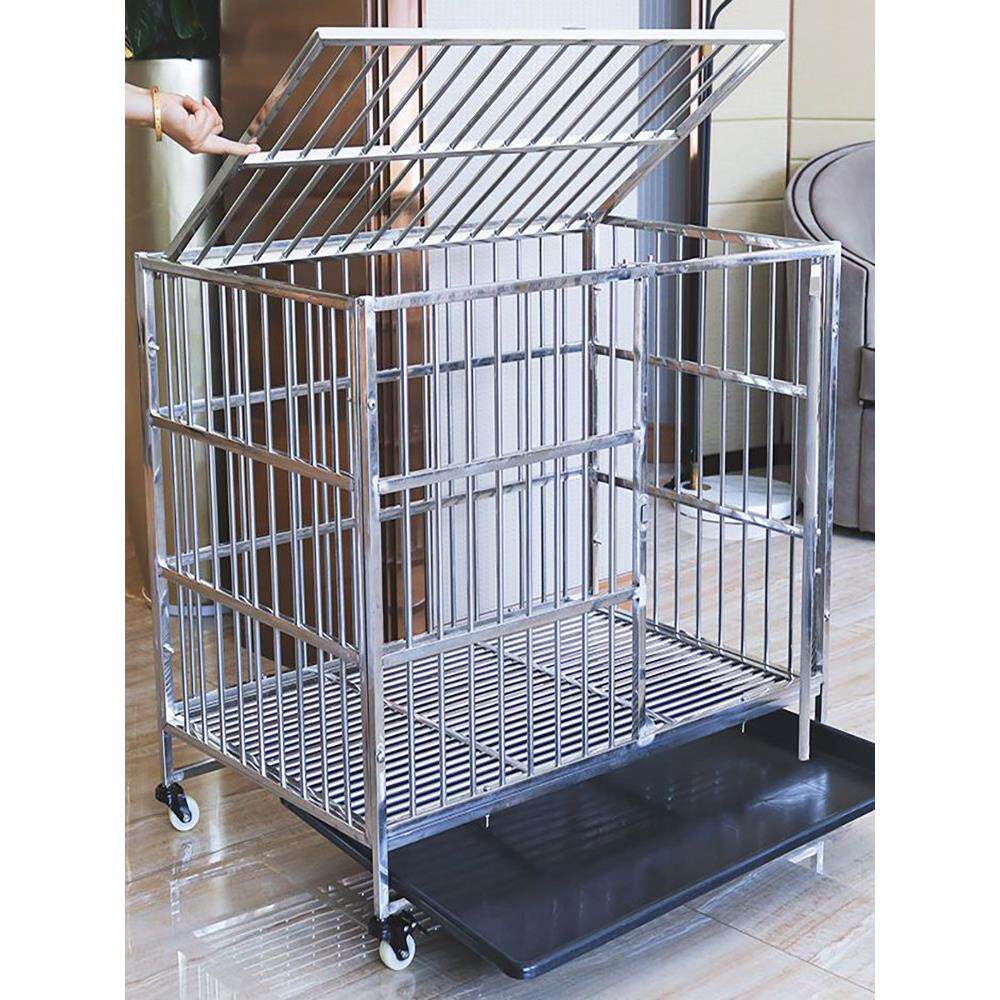 狗笼不锈钢拉布宠物圆管带厕所中大型犬小型犬加固室内狗笼包邮