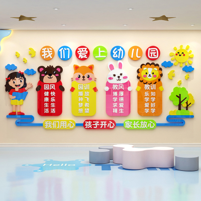 幼儿园墙面装饰成品环境创设布置材料主题文化贴午托管班教室立体