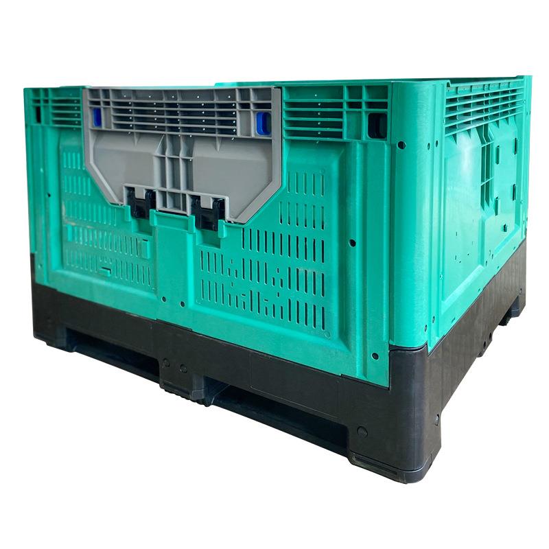 厂家塑料水果箱大号折叠式卡板箱可堆叠周转箱工业物流仓储箱