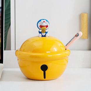 现货 蓝胖子陶瓷泡面碗家用耐温创意学生宿舍公饭碗意网红颜值