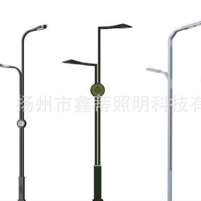 扬州高邮路灯厂4米5米6米高低臂市电路灯led双头双光源太阳能路灯