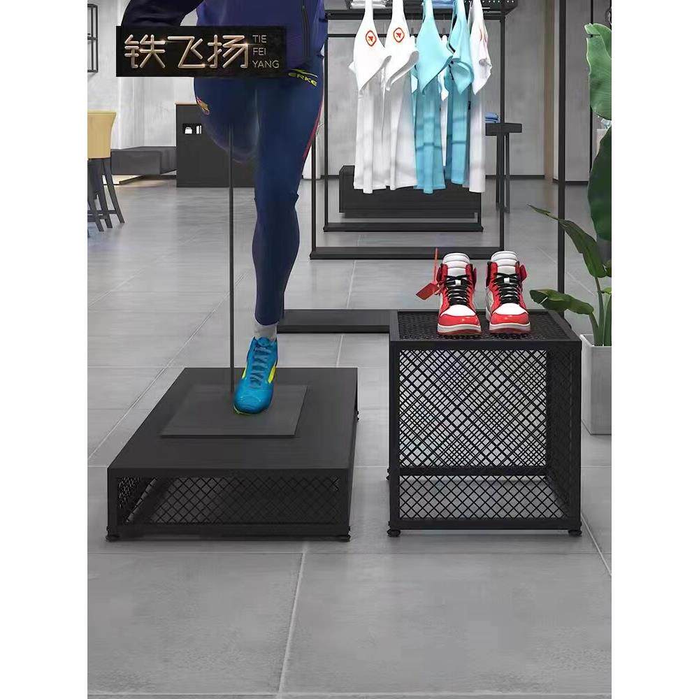 定制高低流水台简约落地花台置物架橱窗模特中岛展示台商场储物框