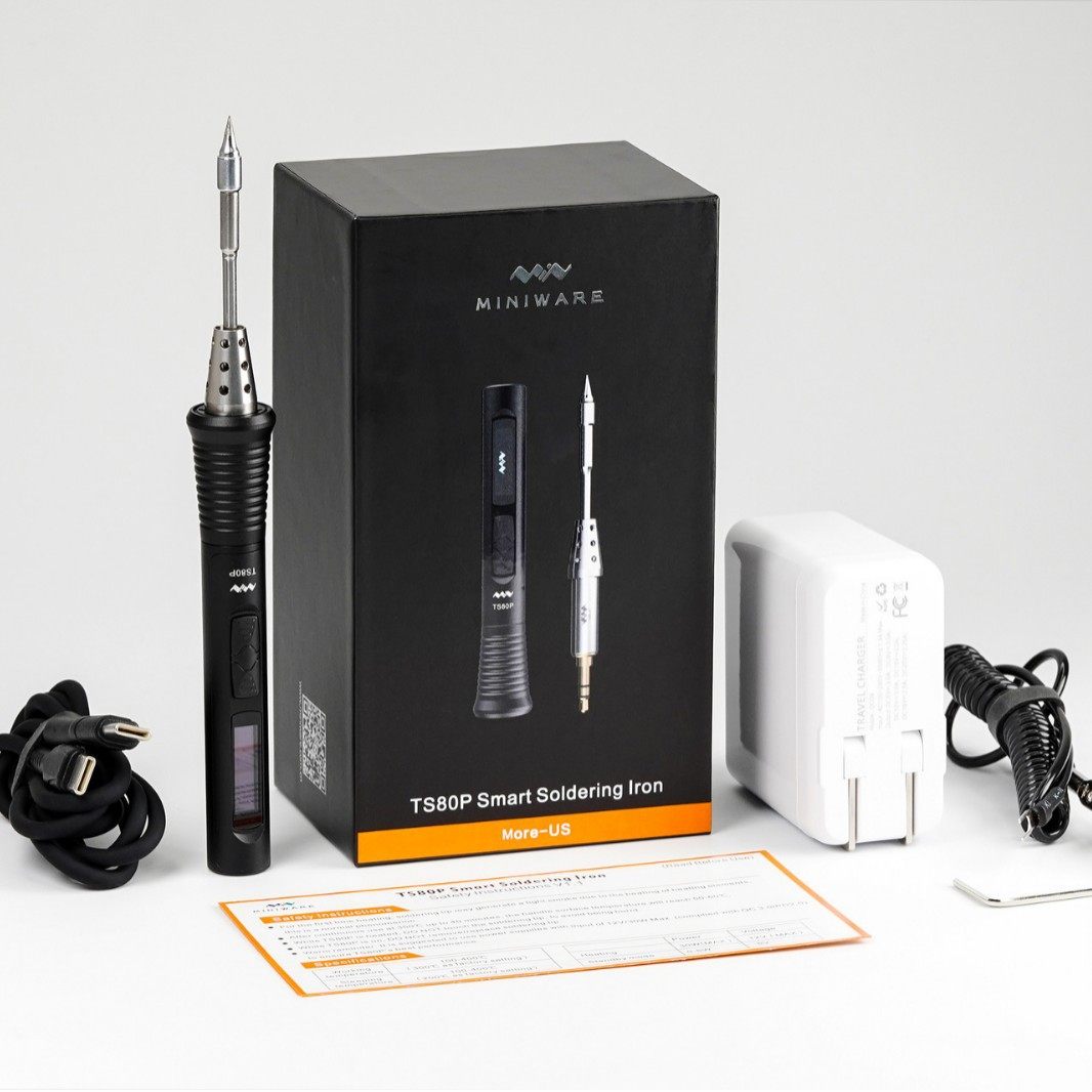TS80P套装迷你智能电烙铁配带PD2.0高效电源易推式烙铁紧固件