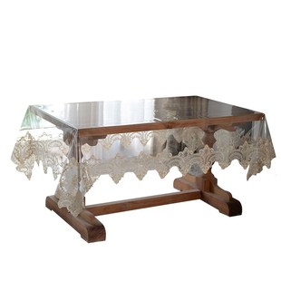 透明桌布家用免洗防水防油蕾丝刺H绣台布高级软玻璃餐桌垫