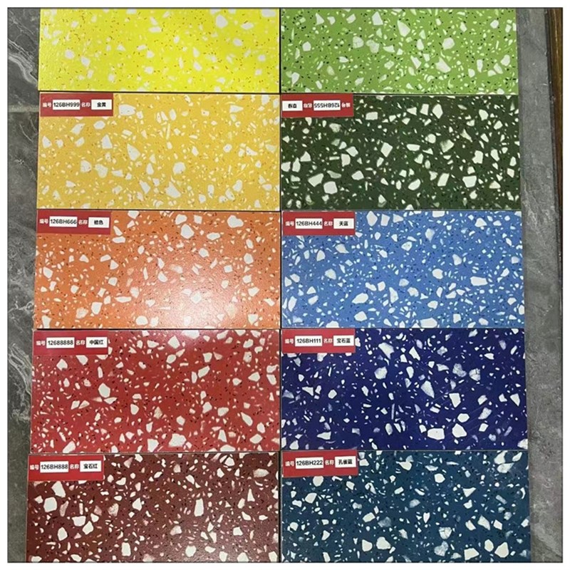 网红水磨石瓷砖红绿蓝黄紫色颗粒仿古砖600x1200餐W饮店商场墙地