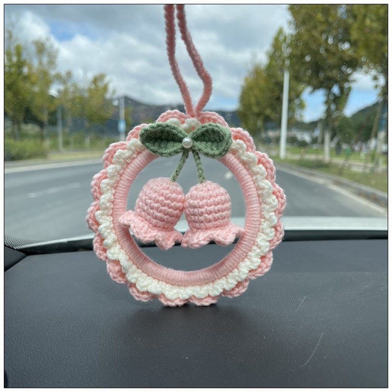 风铃花毛线手f工编织包包汽车挂件diy材料包针织吊坠挂饰成品定制,服饰配件/皮带/帽子/围巾,DIY编织材料包,淘宝优惠券,粉丝福利购,淘宝优惠卷