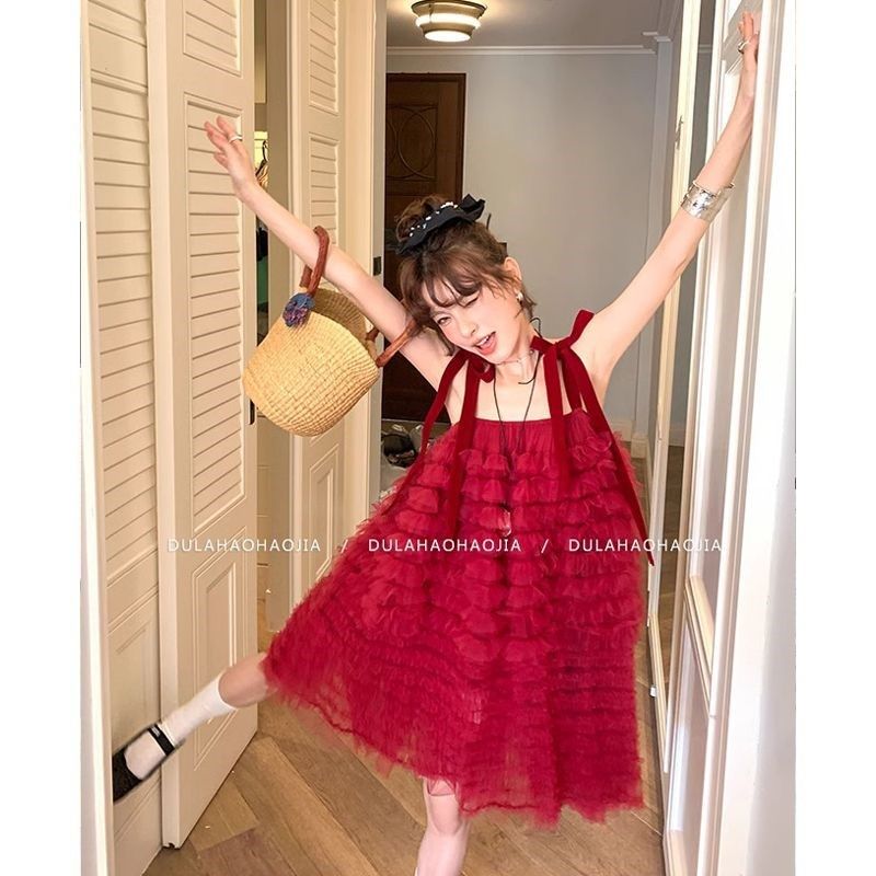 法式复古学院风网纱设计吊带连衣裙女2025春夏款T小个子蓬蓬a字裙,模玩/动漫/周边/娃圈三坑/桌游,lolita洛丽塔/软妹装/洋装,淘宝优惠券,粉丝福利购,淘宝优惠卷