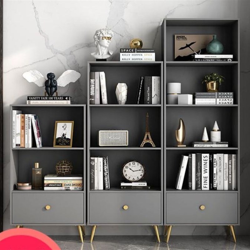 书架落地置物架简约现代家用书橱学生客厅收纳柜实木简易儿童书柜