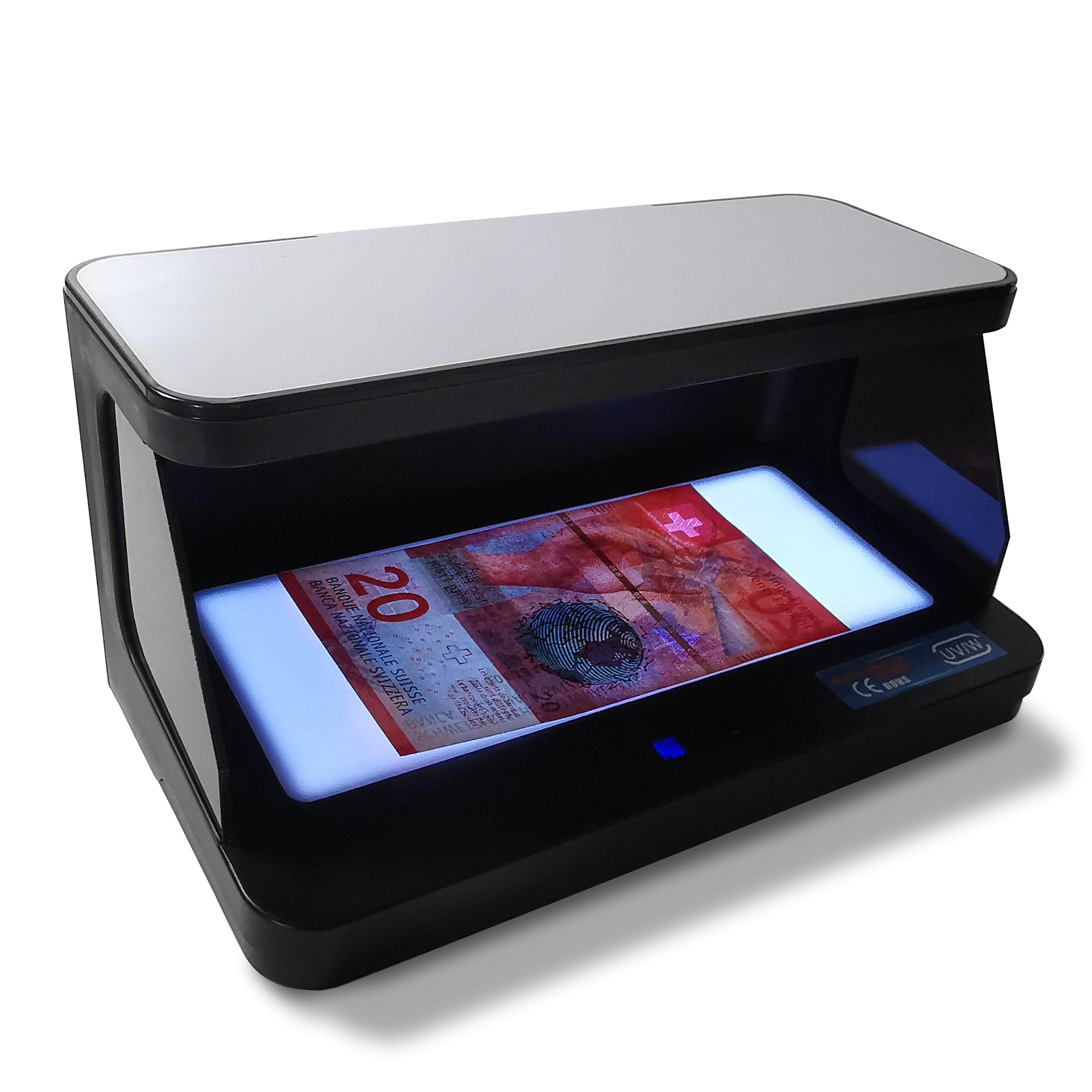 便携式紫外线LED灯票据鉴别仪小型紫光白光红外验钞机内带锂电池
