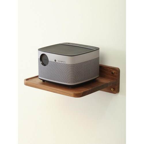 黑胡桃实木墙上打孔隔板置物架投影机架支架收纳架壁挂投影仪架