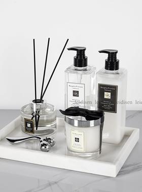 样板房浴室浴室摆件洗液瓶托盘香薰组合家居展厅软摆