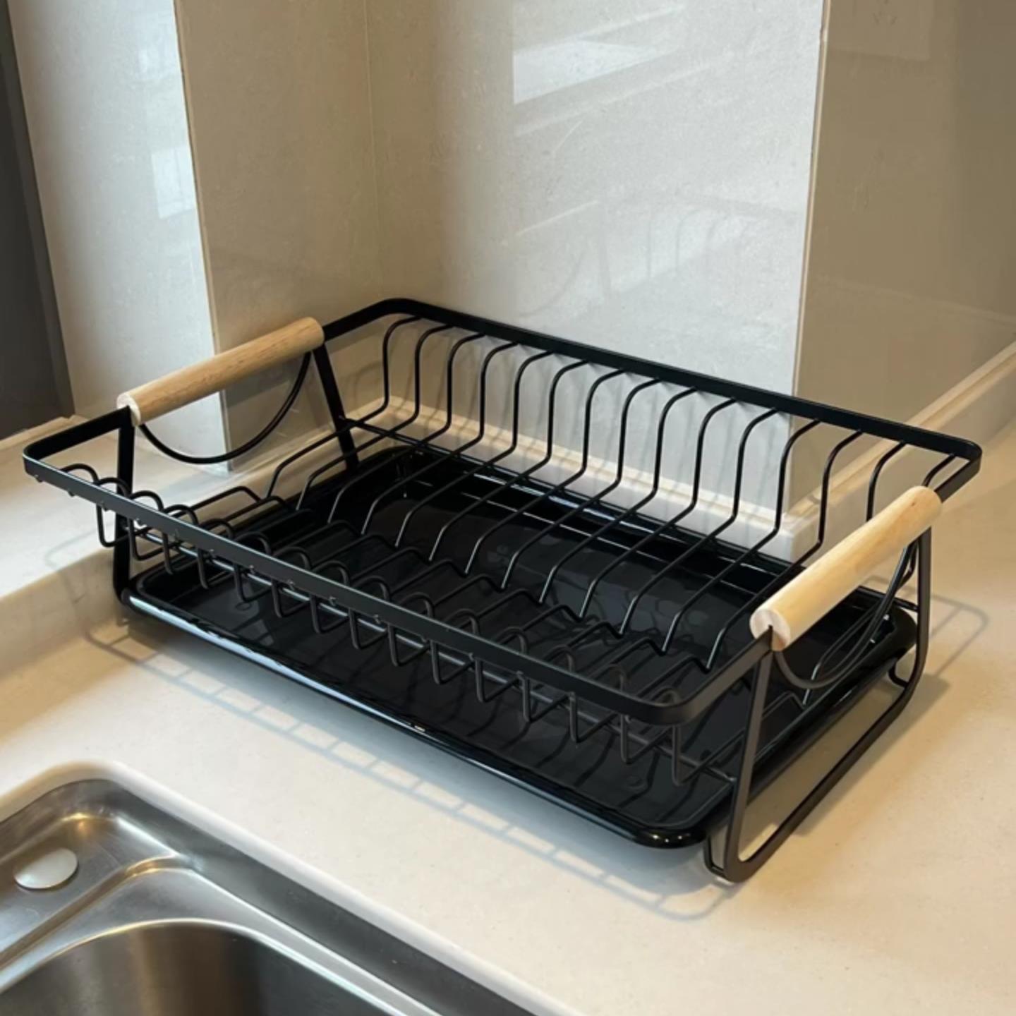 厨房沥水碗碟架台面碗筷柜餐具滤水置物架水槽内置碗架抽拉收纳篮