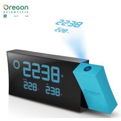 欧西亚闹钟天气预报投影钟BAR223P 床头创意闹钟温度检测 收音机