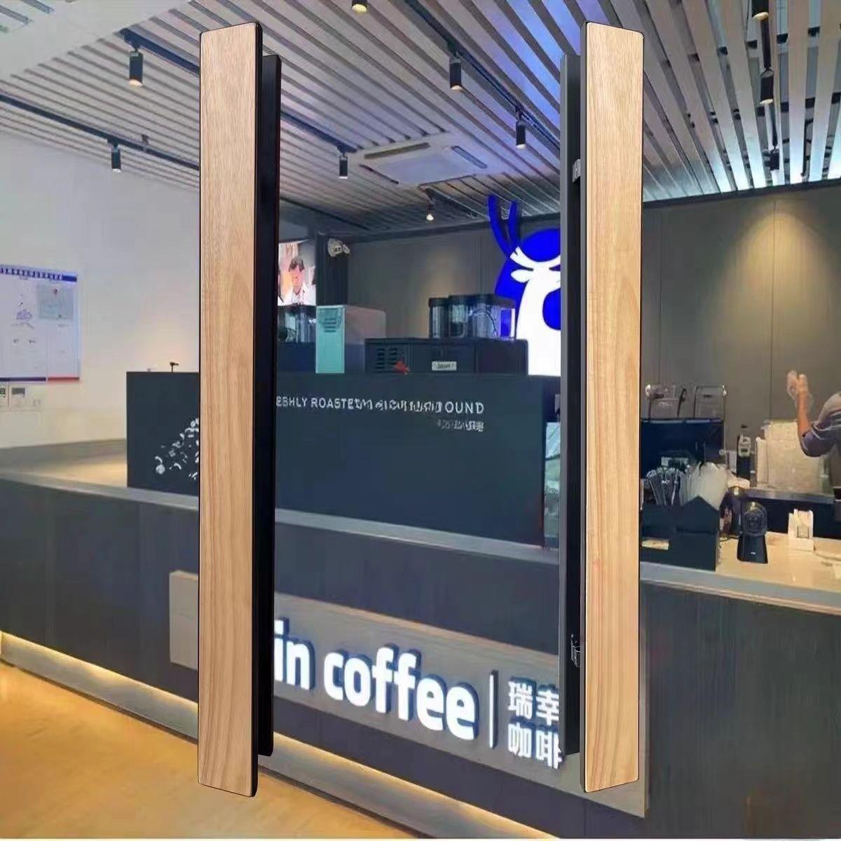 瑞幸门拉手铁框包边拉手直装侧装肯德基大门把手