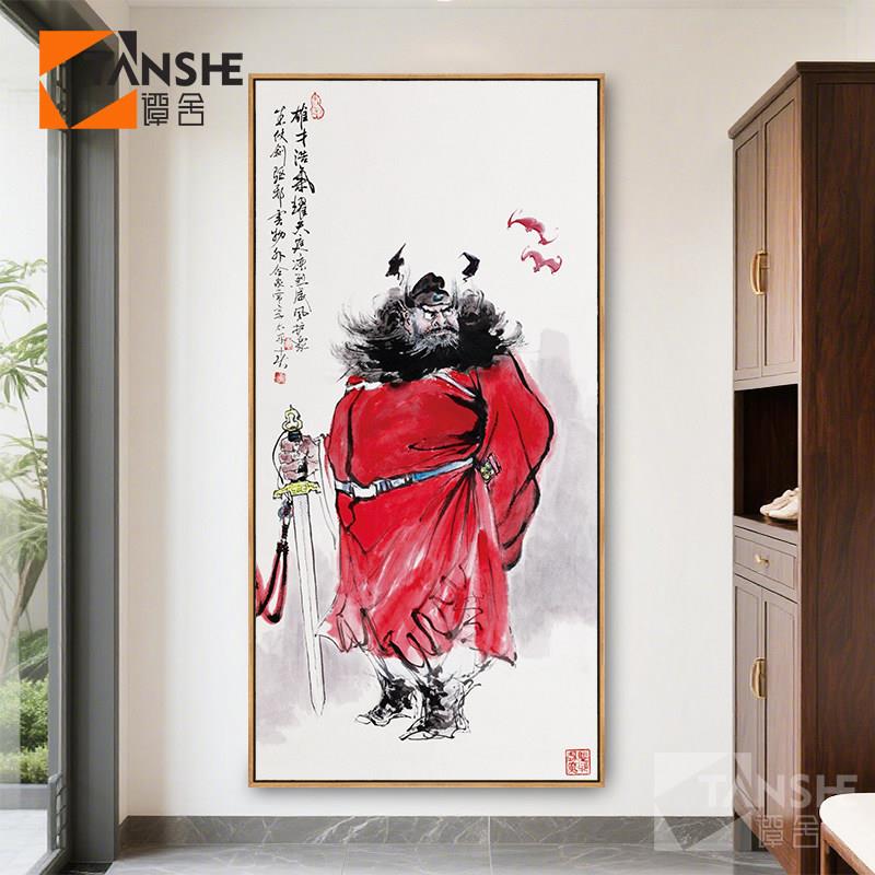 新中式玄关装饰画钟馗国画钟魁神像挂画水墨年画门神镇宅客厅壁画
