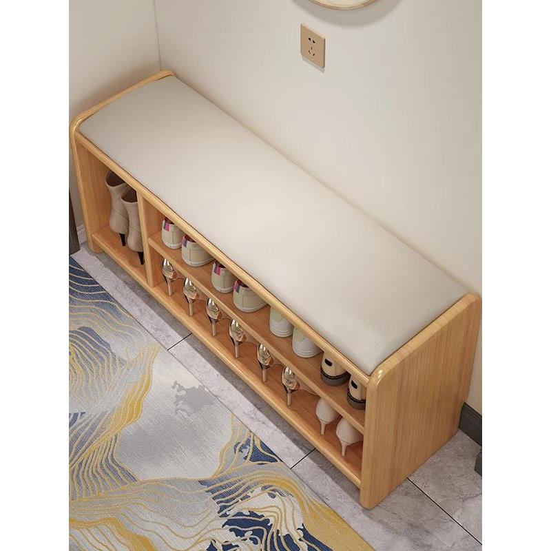 换鞋凳实木家用门口鞋柜入户门可坐穿鞋凳坐凳多层鞋架玄关收纳凳