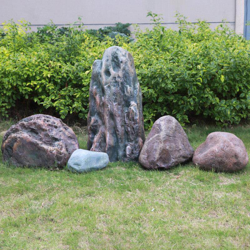 彷真石头庭院花园摆件大型空心靠山石景观装饰公园风景区刻字警示