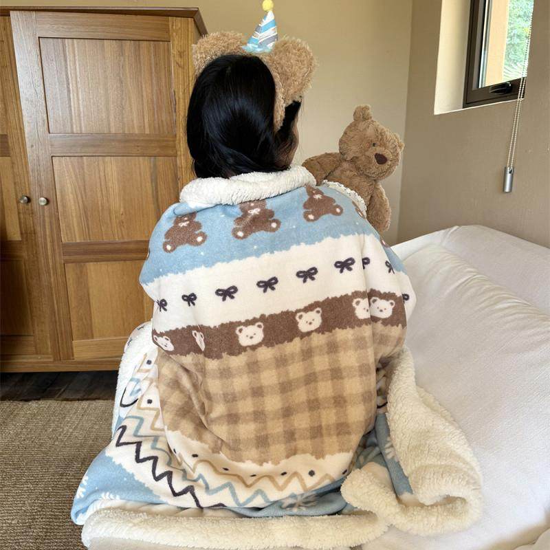 梨梦 ins费尔岛牛奶绒毛毯羊羔绒沙发盖毯子珊瑚绒办公室午睡披肩,床上用品,休闲毯/毛毯/绒毯,淘宝优惠券,粉丝福利购,淘宝优惠卷