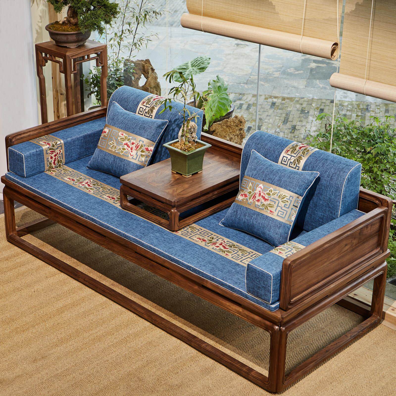 罗汉床坐垫五件套中式古典沙发垫实木家俱垫子海绵椰棕座靠垫定制