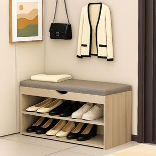 家用门口好看多层鞋架入户门外楼道鞋柜防尘分隔层简易收纳换鞋凳