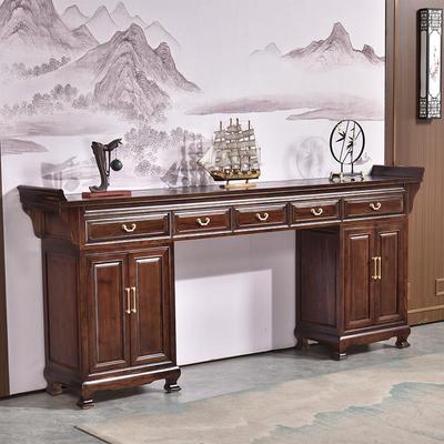 新中式全实木中堂供桌条案六件套八仙桌香案佛台农村堂屋神台2.8m