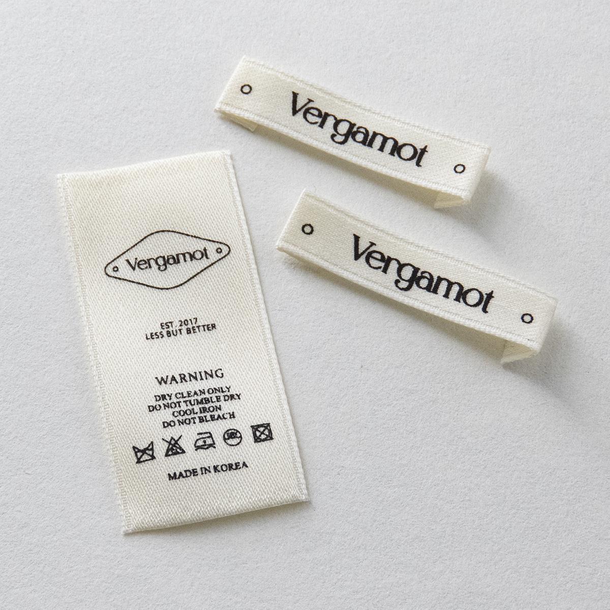 Vergamot韩国领标签现货可洗标签印刷标签服装商标布标签印刷标签