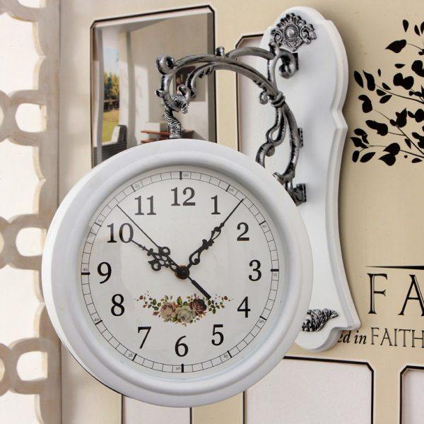 双面挂钟客厅时尚静音欧式创意静音钟两面石英钟现代简约时尚挂表