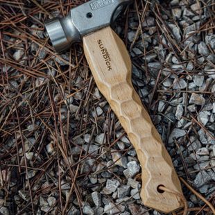 WOOKOO雾空户外大A风格榉木手柄不锈钢铜锤户外地钉锤拔钉榔头