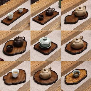 竹制席面茶具茶盘干泡台茶道茶席家用壶承壶垫茶具配件小茶台托盘