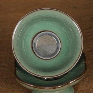 泡茶器陶瓷汝窑青瓷功夫 茶叶茶漏 茶滤 冰裂过滤器茶具 滤网配件