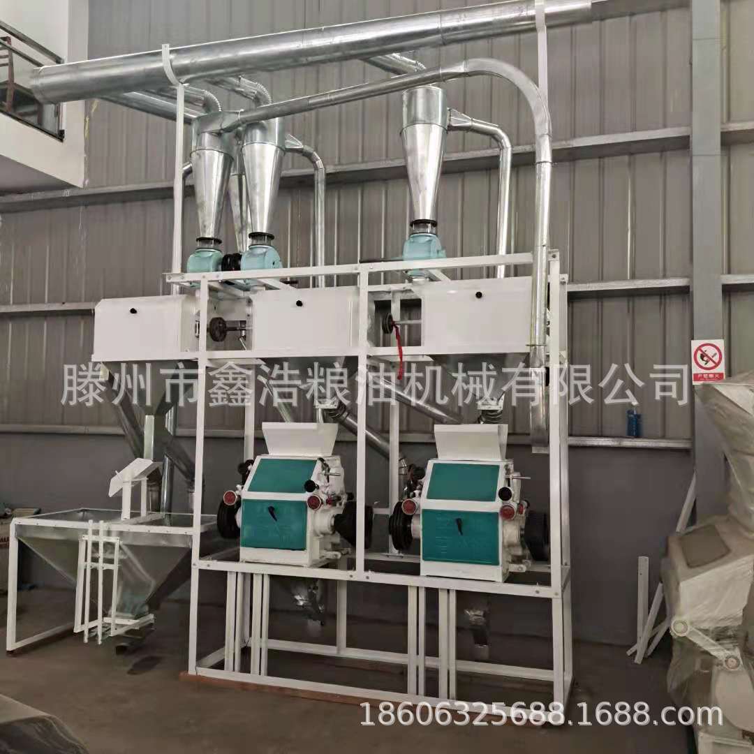 鑫浩全自动小麦加工面粉机 玉米大豆脱皮磨面机