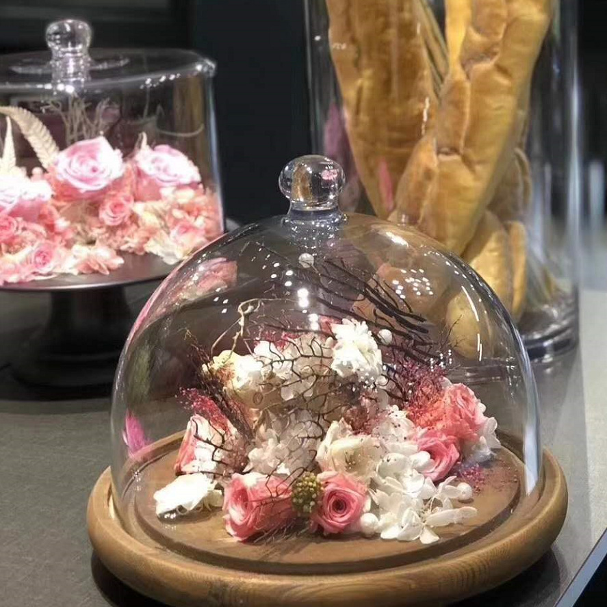PC透明亚克力食品盖圆形菜盖加厚菜罩展示点心蛋糕防尘保鲜盖子