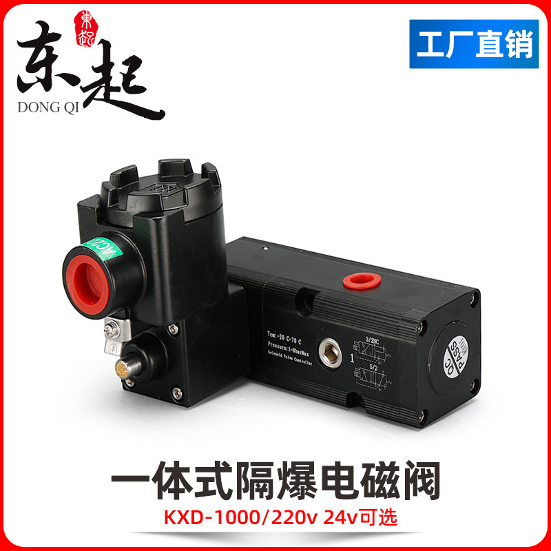 一体式防爆电磁阀DQV510-025二位五通三通CT6隔爆气动阀门24V 220