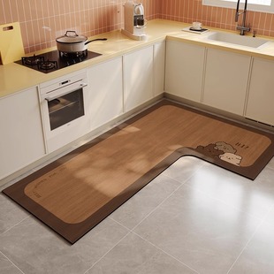 厨房地垫7字l形防滑吸水u可擦免清洗家用地毯防水专用防油耐脏脚
