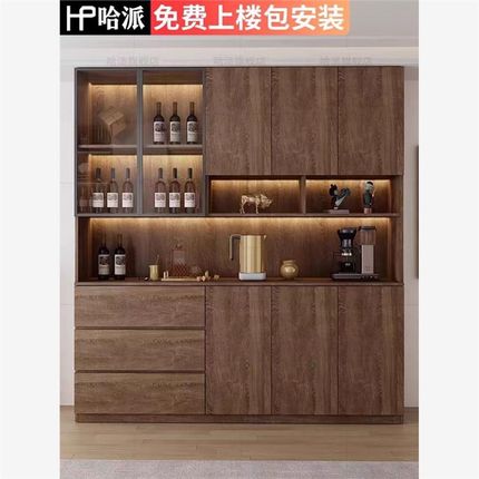 餐边柜一体靠墙新款简约s实木酒柜隔断柜客厅落地展示柜多功能高