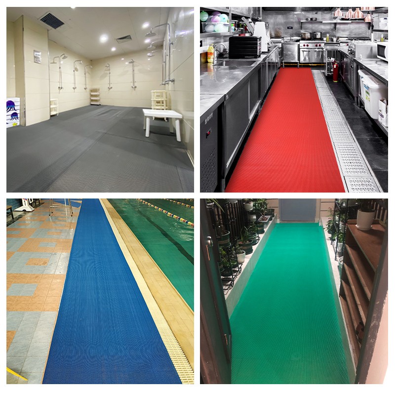 pvc踩脚垫浴室洗澡房防滑通水耐磨地垫商用厨R房公工厕塑料胶地毯