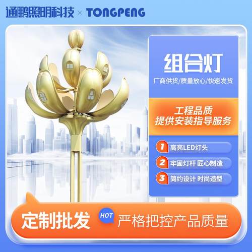 LED中华灯景观玉兰灯6m8m12m多头道路照明灯市政工程广场异型灯