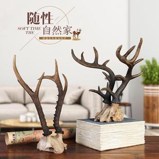 饰品树脂 北欧复古摆件狍子头骨鹿角羚羊角山羊角动物头骨家居装