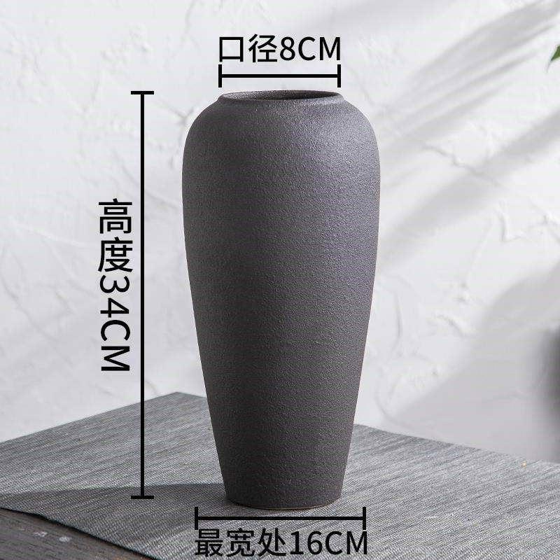 陶罐摆件插花瓶客厅新款大陶罐大号特中国风粗陶干花水养花瓶装饰