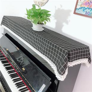 棉麻布艺钢琴罩格子琴罩钢琴盖布琴帘琴披韩版 新品 蕾丝钢琴凳罩