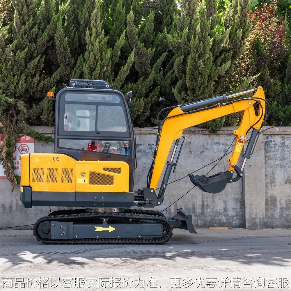 出口德国3吨驾驶室挖掘机 农用果园挖坑开沟机 多功能履带小挖机