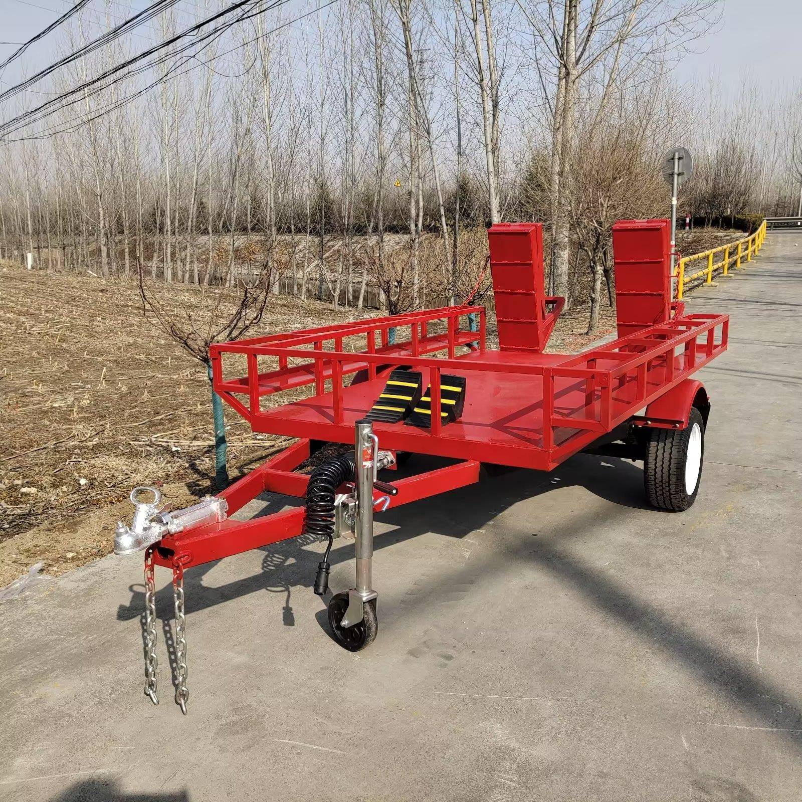 1.2吨机器人运输车多功能运输车带爬梯牵引式平板拖车拖挂车