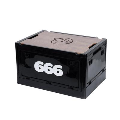 FINERWORLD露营户外家居摆饰折叠收纳箱木质盖收纳箱车载后备箱