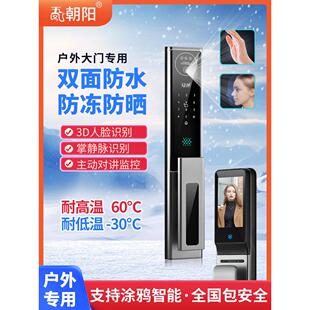 户外防水智能门锁庭院门别墅对开门人脸识别防盗门涂鸦指纹密码 锁